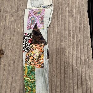 Vintage Custom Patchwork Denim Levi’s with Multicolor Patterns